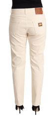 Dolce & Gabbana White Cotton Skinny Denim Women Jeans Pants - IT42|M - Jeans