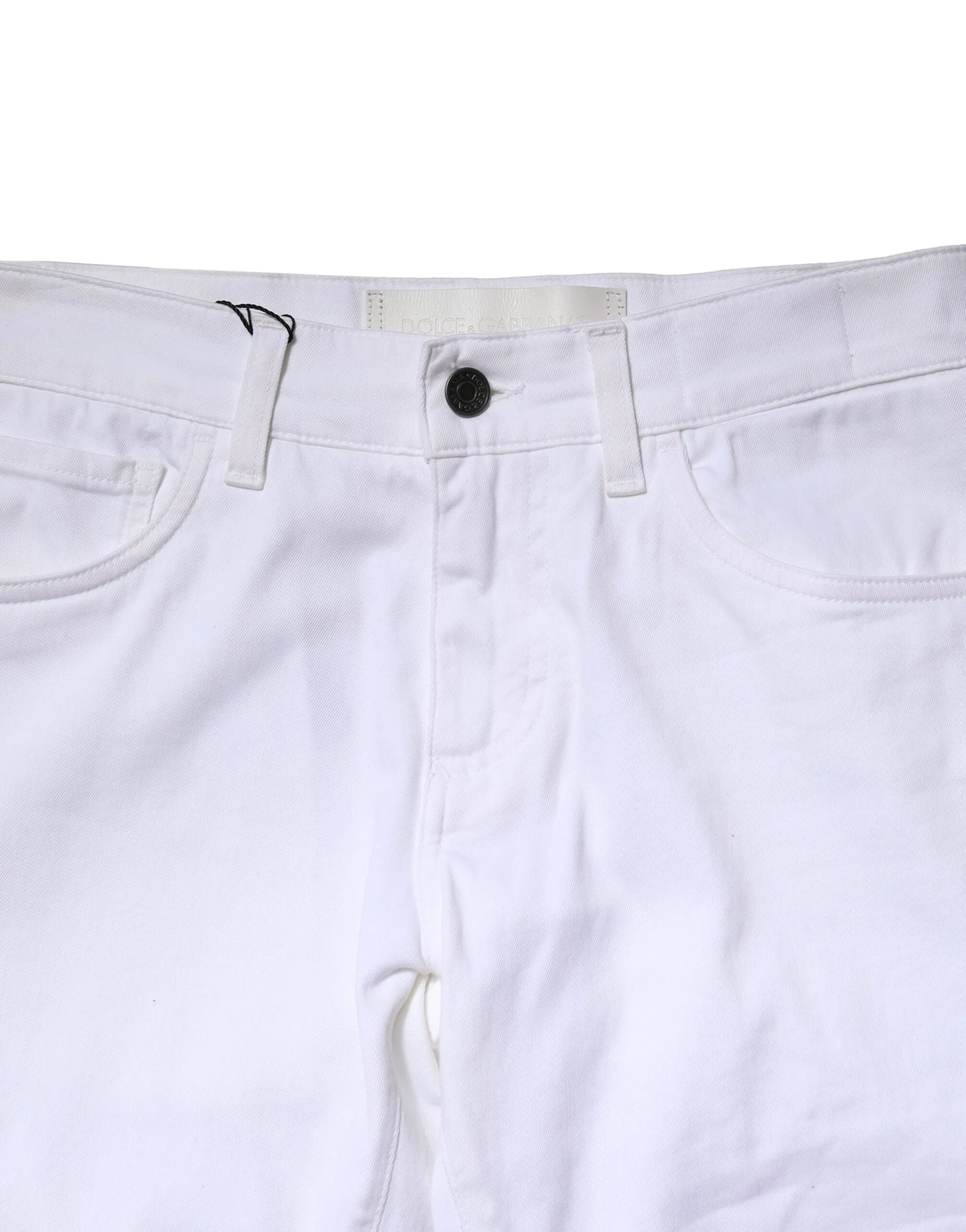 Dolce & Gabbana White Cotton Skinny Men Denim Jeans - IT46 | S