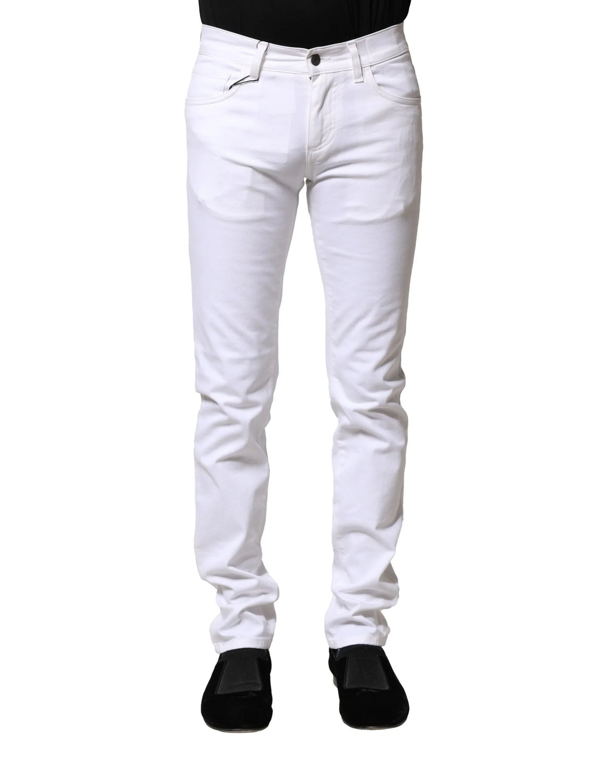 Dolce & Gabbana White Cotton Skinny Men Denim Jeans - IT46 | S