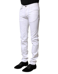 Dolce & Gabbana White Cotton Skinny Men Denim Jeans - IT46 | S