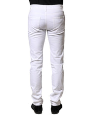 Dolce & Gabbana White Cotton Skinny Men Denim Jeans - IT46 | S