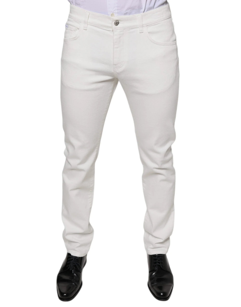 Dolce & Gabbana White Cotton Skinny Slim Men Denim Jeans - IT48 | M - Jeans
