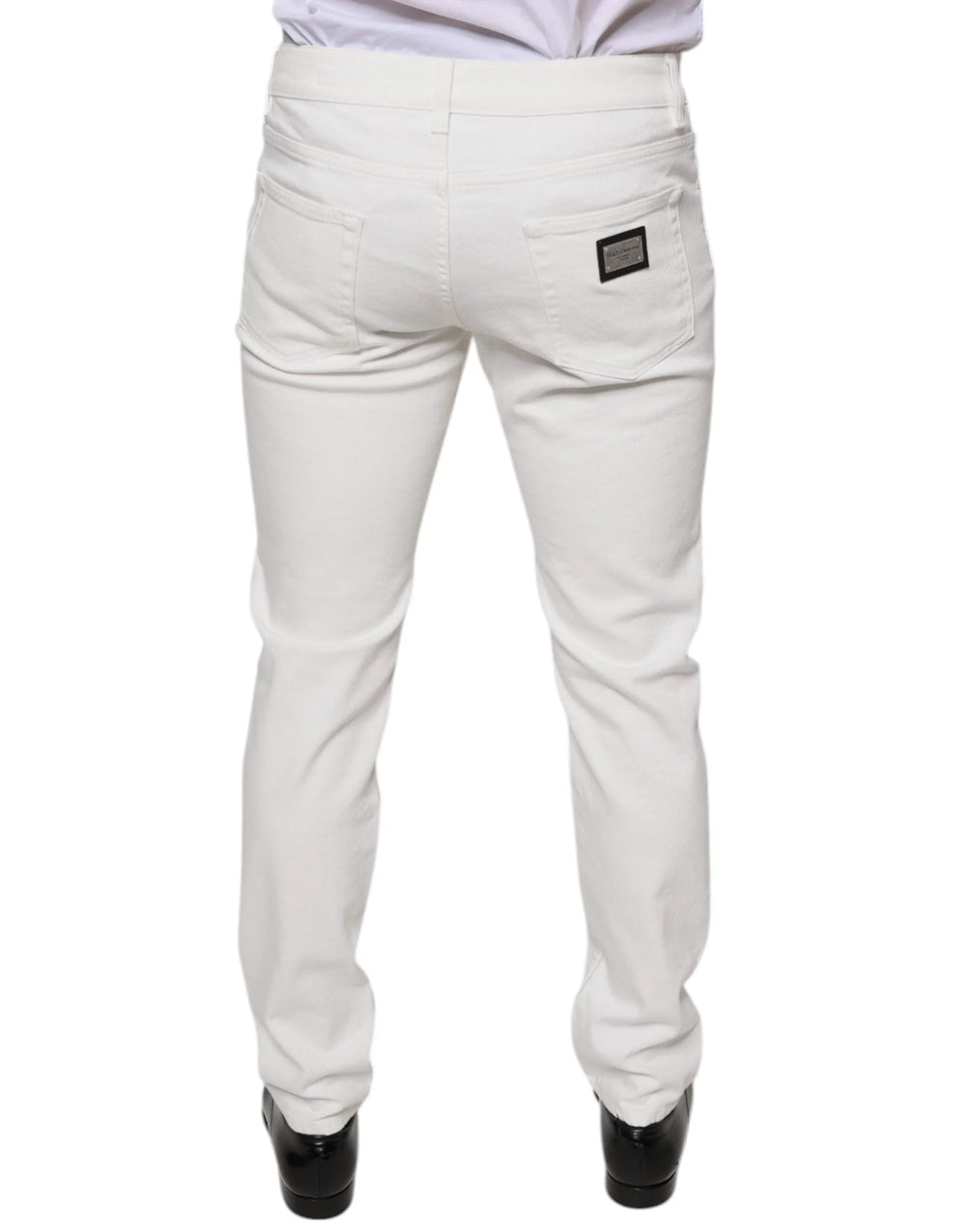 Dolce & Gabbana White Cotton Skinny Slim Men Denim Jeans - IT48 | M - Jeans