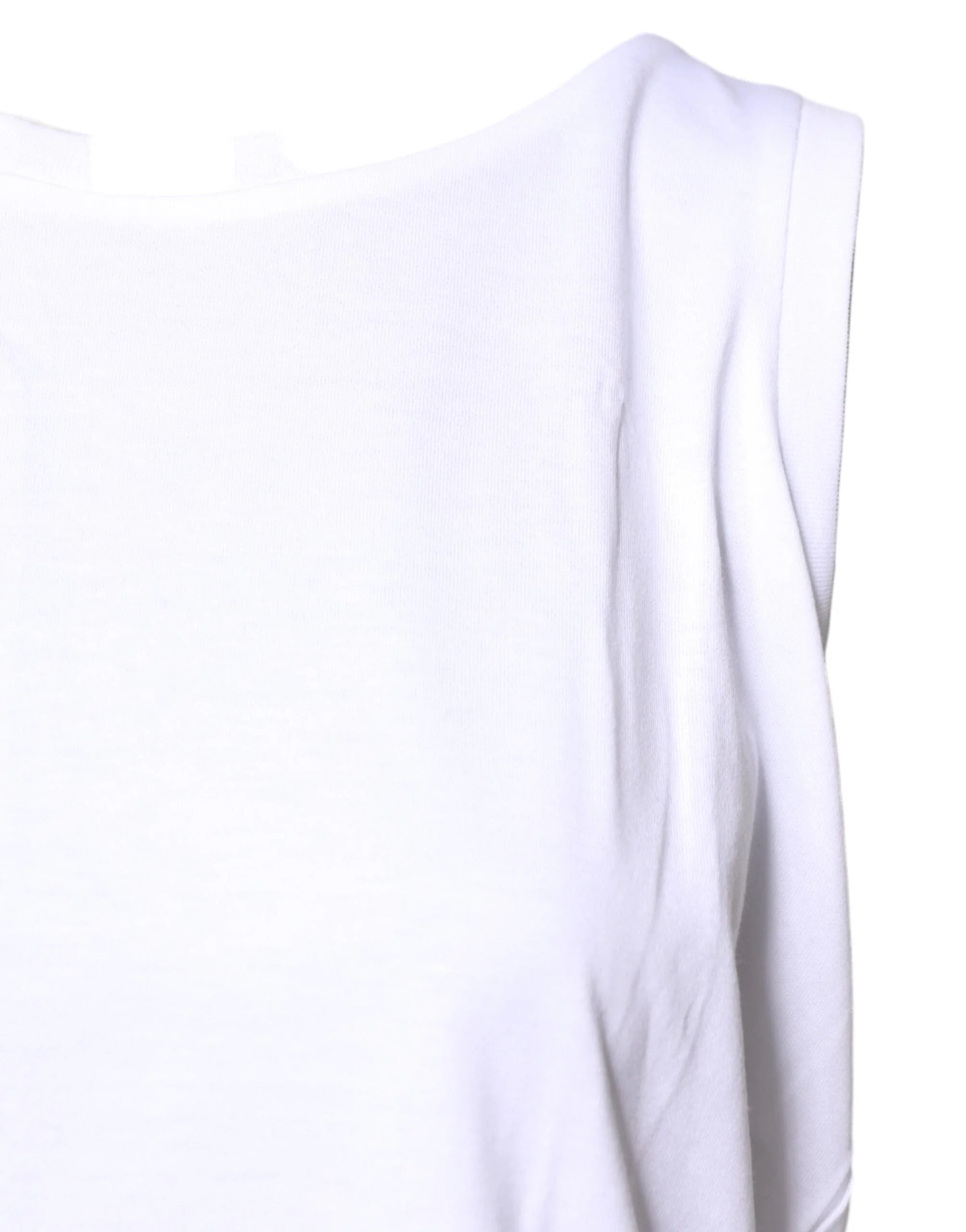 Dolce & Gabbana White Cotton Sleeveless Crew Neck T-shirt - Tank Tops