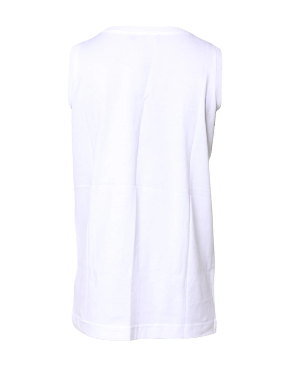 Dolce & Gabbana White Cotton Sleeveless Crew Neck T-shirt - Tank Tops