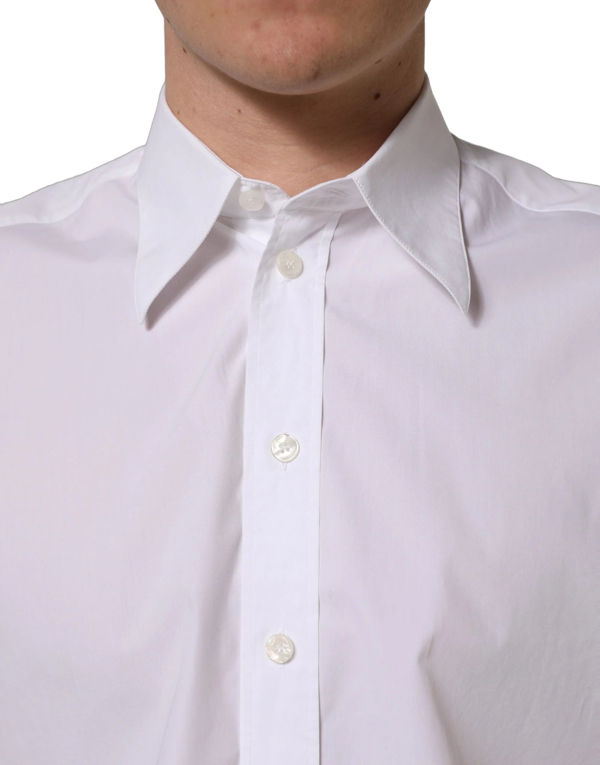 Dolce & Gabbana White Cotton Sleeveless Formal Dress Shirt - IT37 | XS