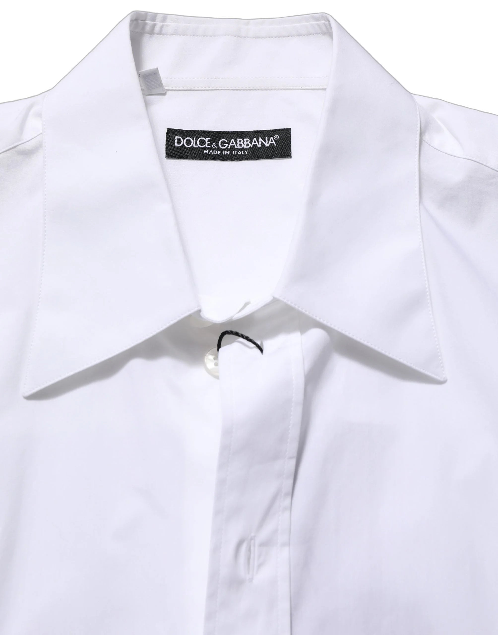 Dolce & Gabbana White Cotton Sleeveless Formal Dress Shirt - IT41 | L
