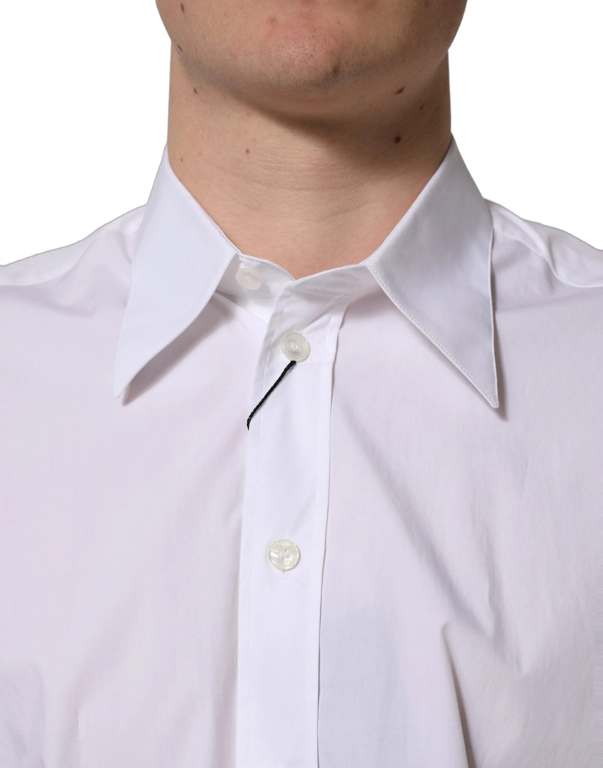 Dolce & Gabbana White Cotton Sleeveless Formal Dress Shirt - IT41 | L