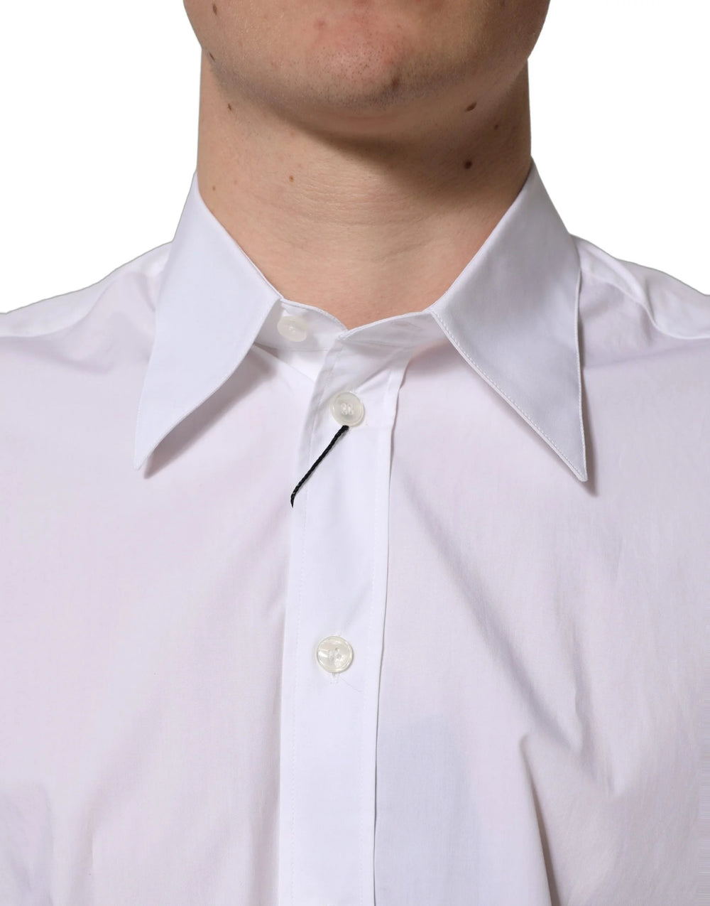 Dolce & Gabbana White Cotton Sleeveless Formal Dress Shirt - IT41 | L