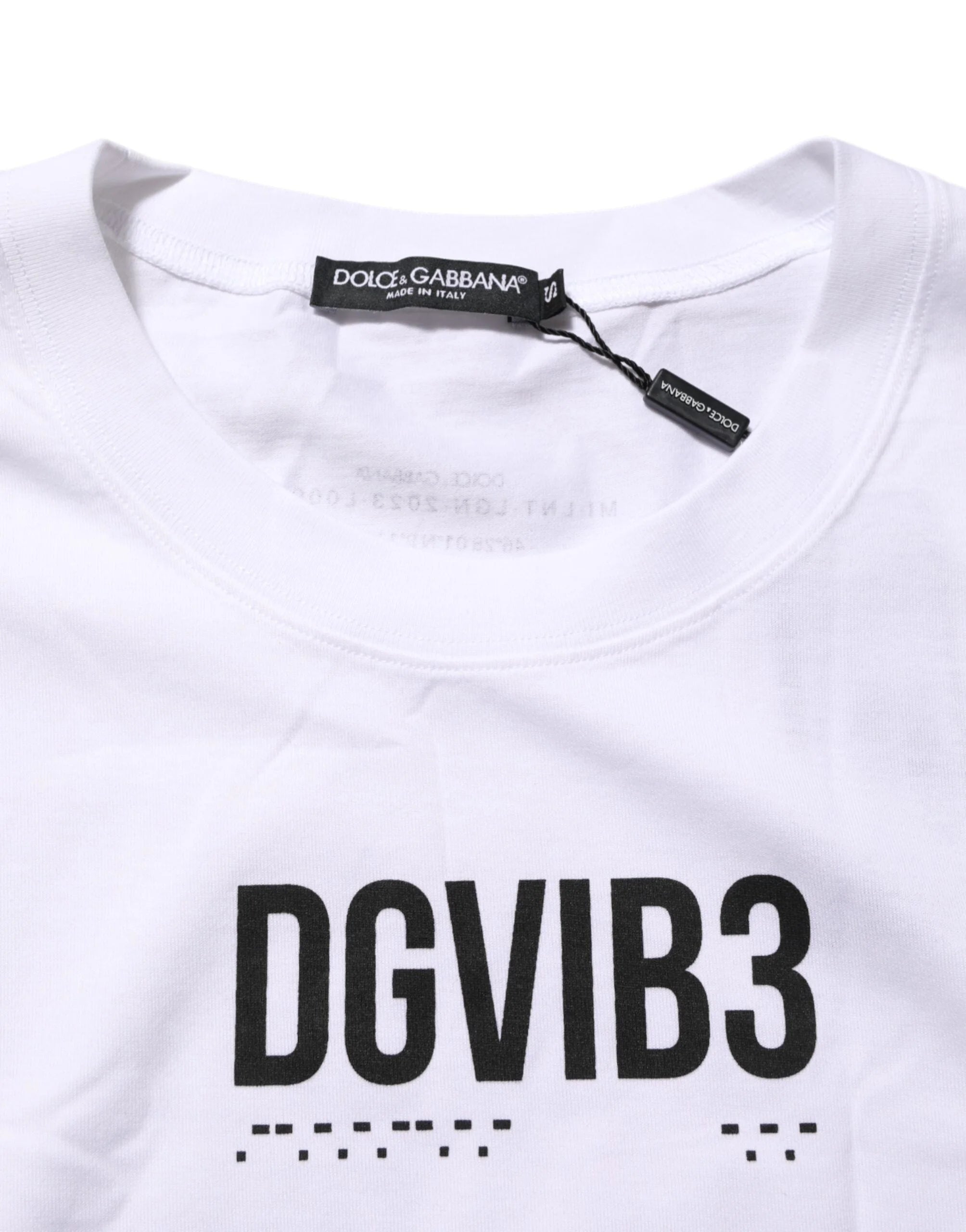 Dolce & Gabbana White Cotton Sleeveless Printed Tank T-shirt - Tank Tops