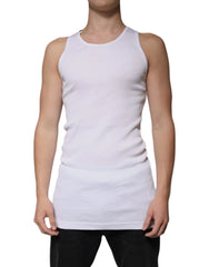 Dolce & Gabbana White Cotton Sleeveless Round Neck Tank T-shirt - IT52 | XL - Tank Tops