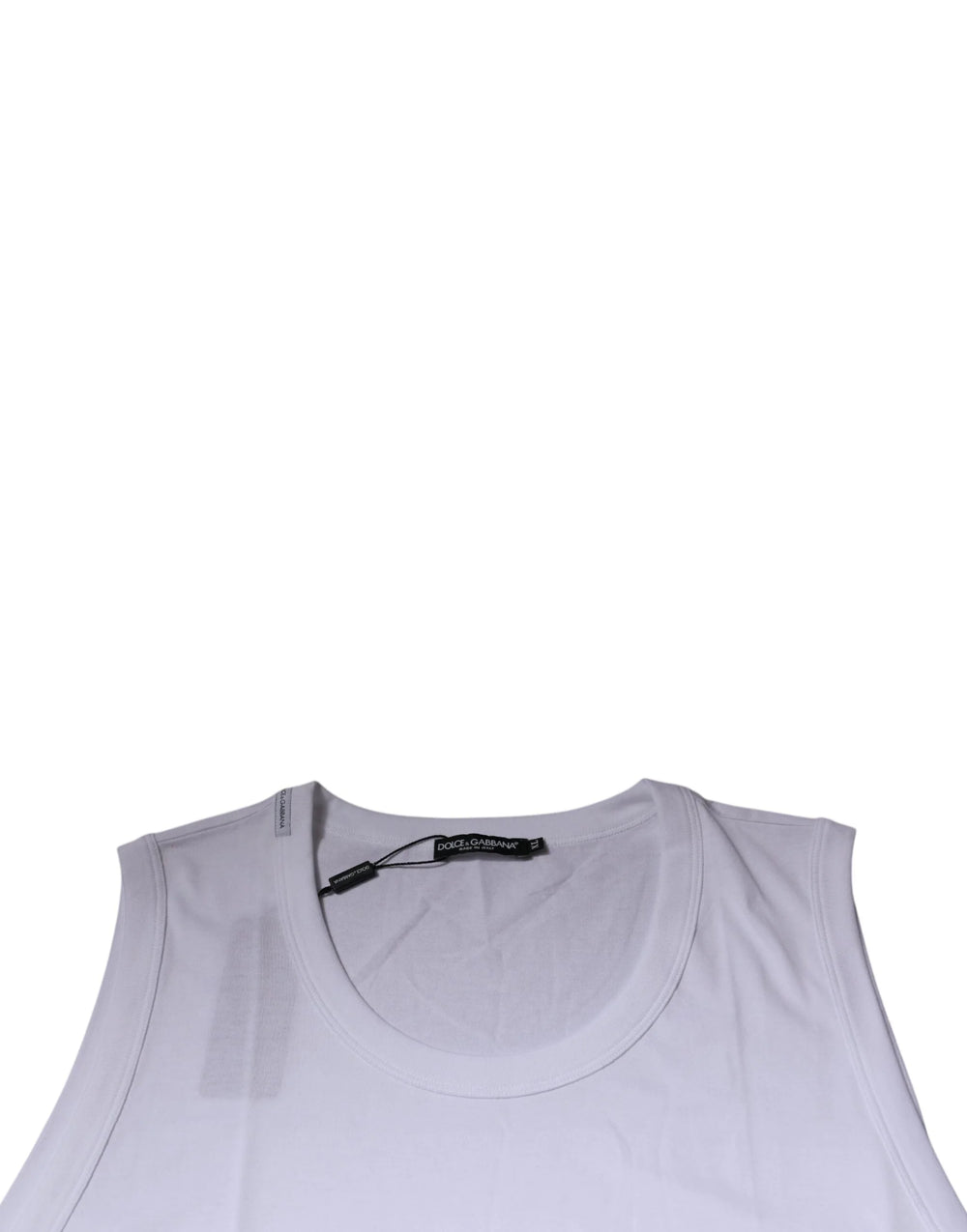 Dolce & Gabbana White Cotton Sleeveless Round Neck Tank T-shirt - IT52 | XL - Tank Tops
