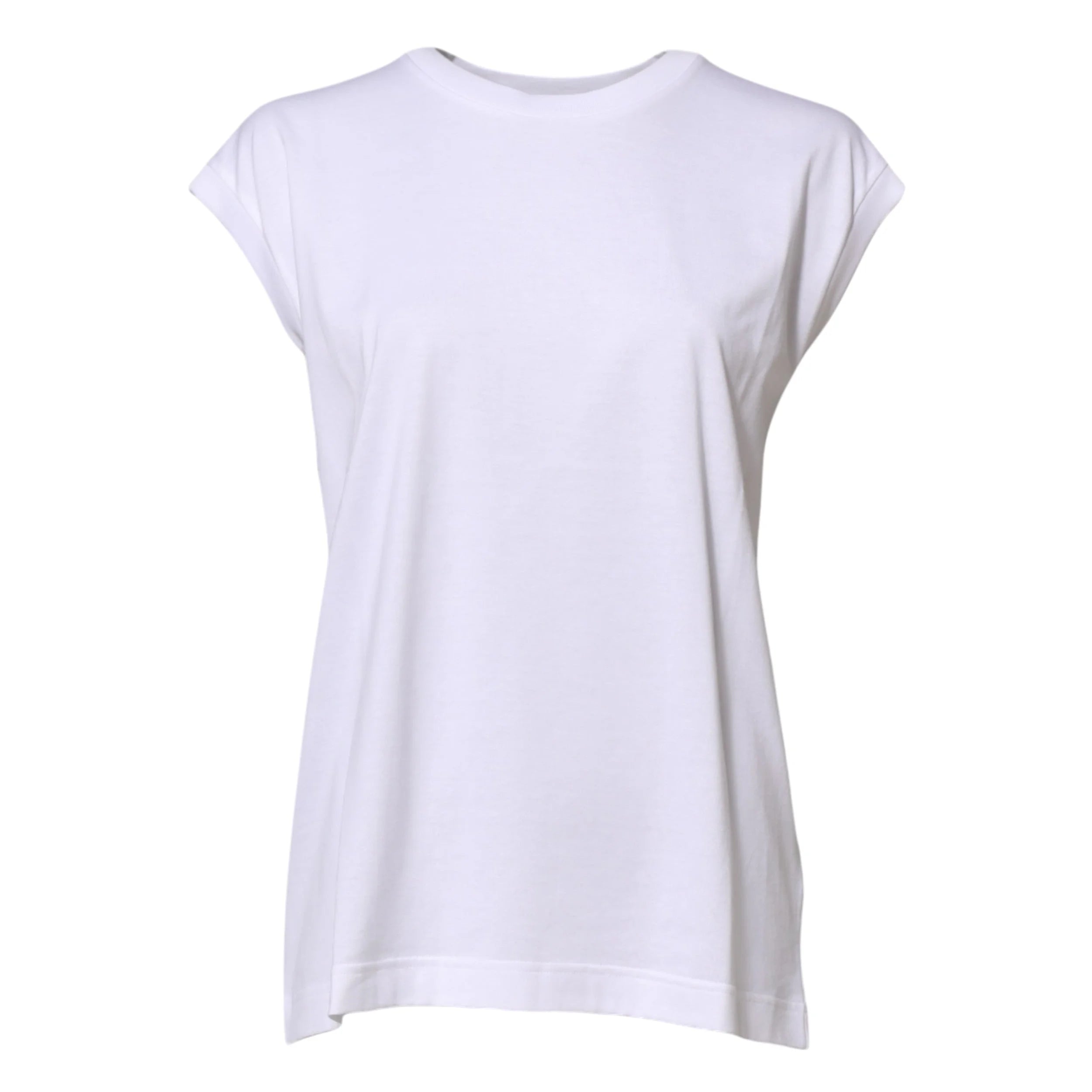 Dolce & Gabbana White Cotton Sleeveless Women Tank T-shirt - IT38 | XS - Tank Tops