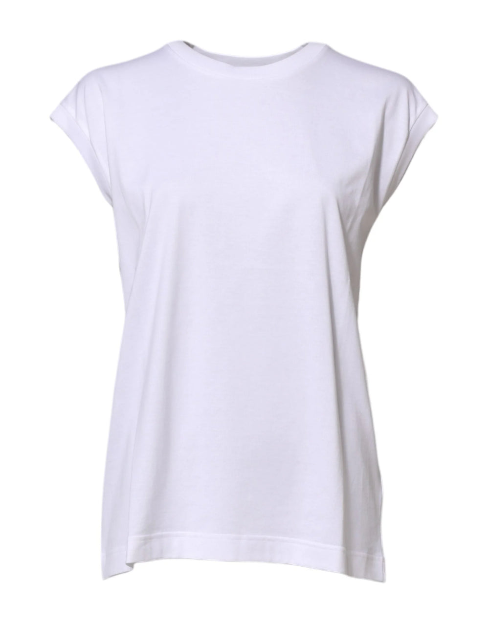 Dolce & Gabbana White Cotton Sleeveless Women Tank T-shirt - IT38 | XS - Tank Tops