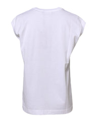 Dolce & Gabbana White Cotton Sleeveless Women Tank T-shirt - IT38 | XS - Tank Tops