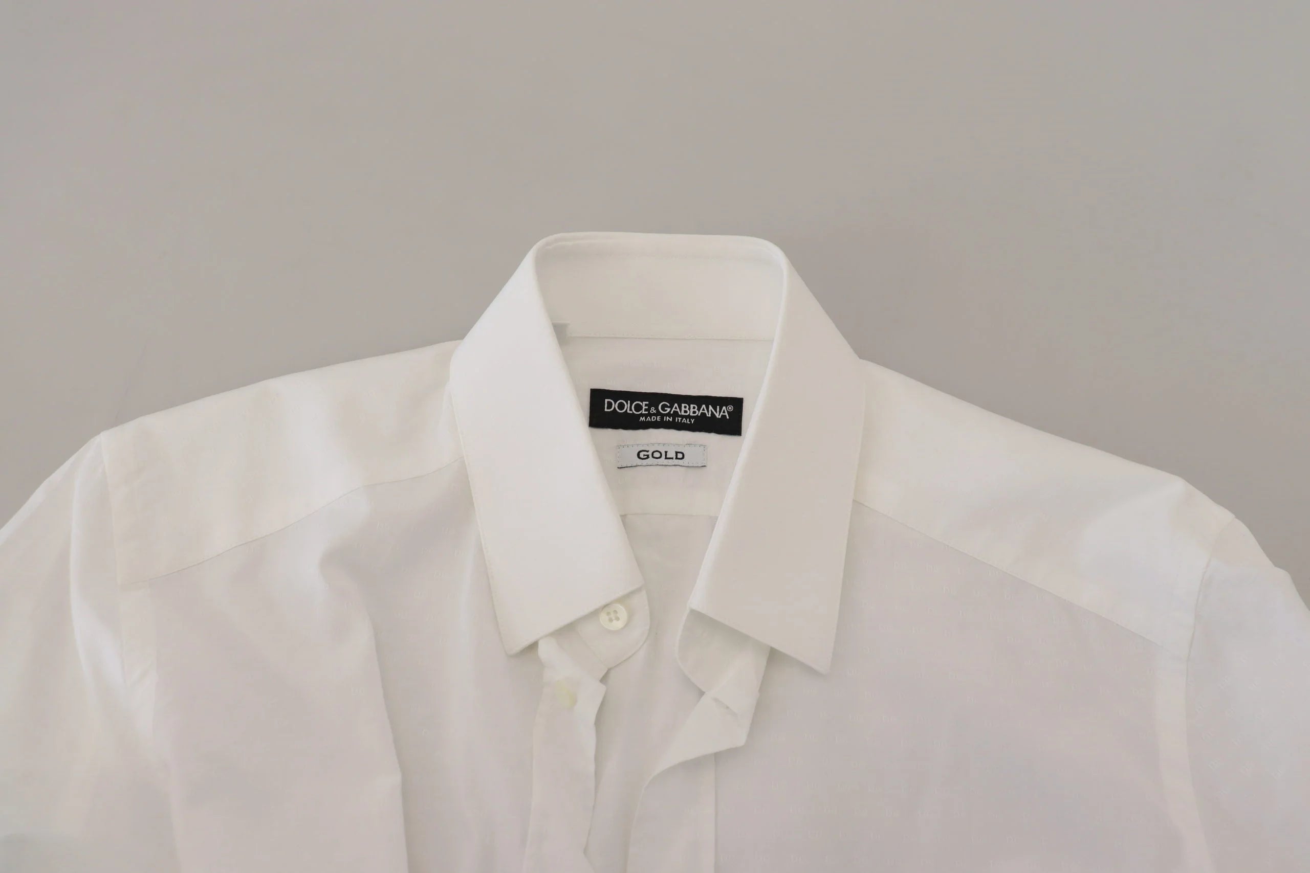 Dolce & Gabbana White Cotton Slim Fit Formal Dress GOLD Shirt - IT37 | XS - Shirts
