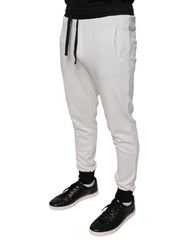 Dolce & Gabbana White Cotton Slim Men Jogger Sweatpants Pants - IT46 | S - Joggers