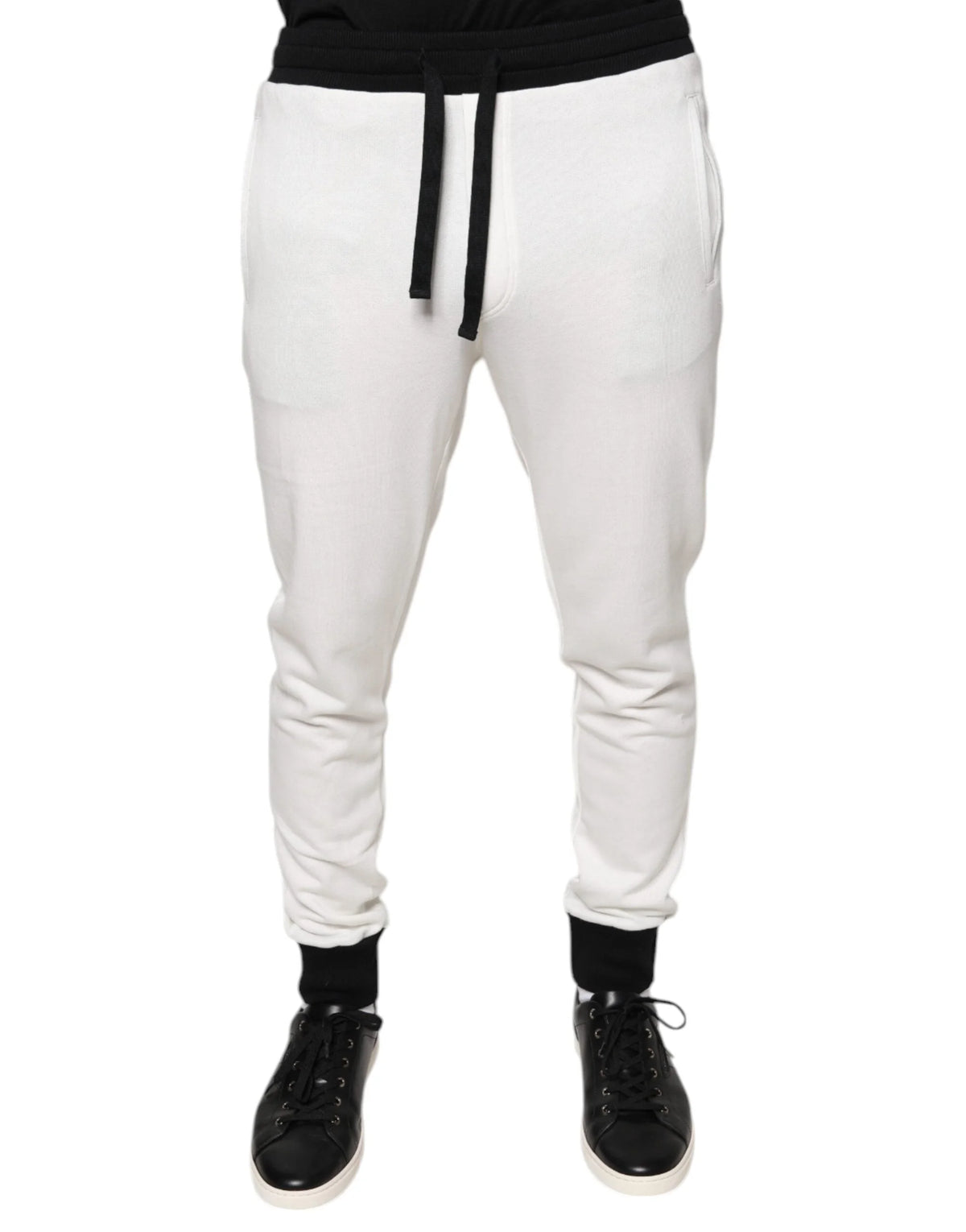 Dolce & Gabbana White Cotton Slim Men Jogger Sweatpants Pants - IT46 | S - Joggers