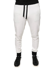 Dolce & Gabbana White Cotton Slim Men Jogger Sweatpants Pants - IT46 | S - Joggers