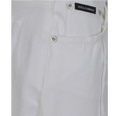 Dolce & Gabbana White Cotton Straight-Leg Jeans - 42