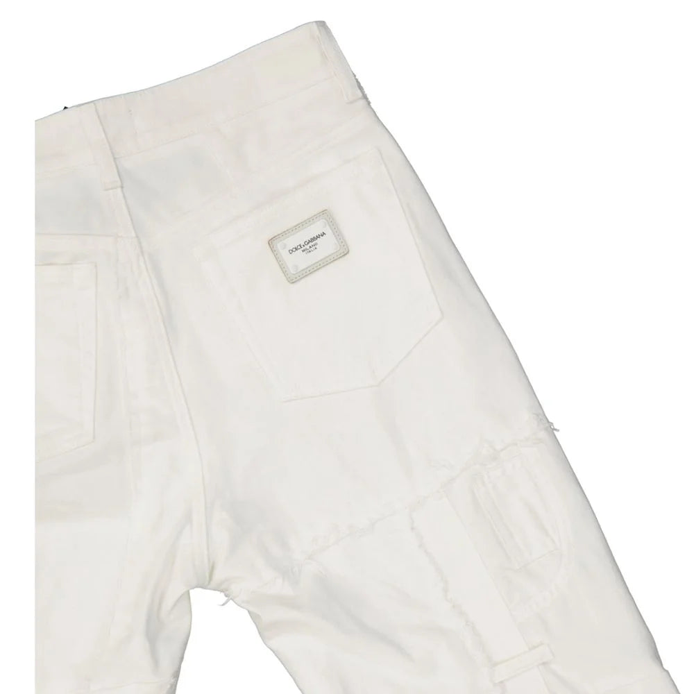 Dolce & Gabbana White Cotton Straight-Leg Jeans - 42