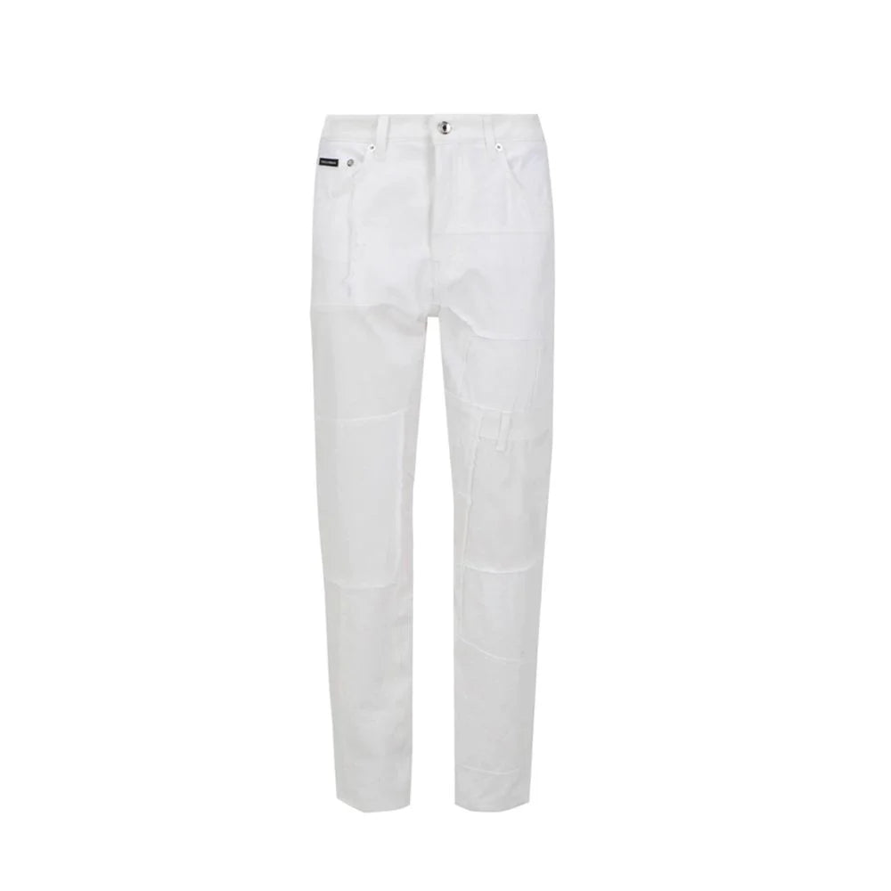 Dolce & Gabbana White Cotton Straight-Leg Jeans - 42