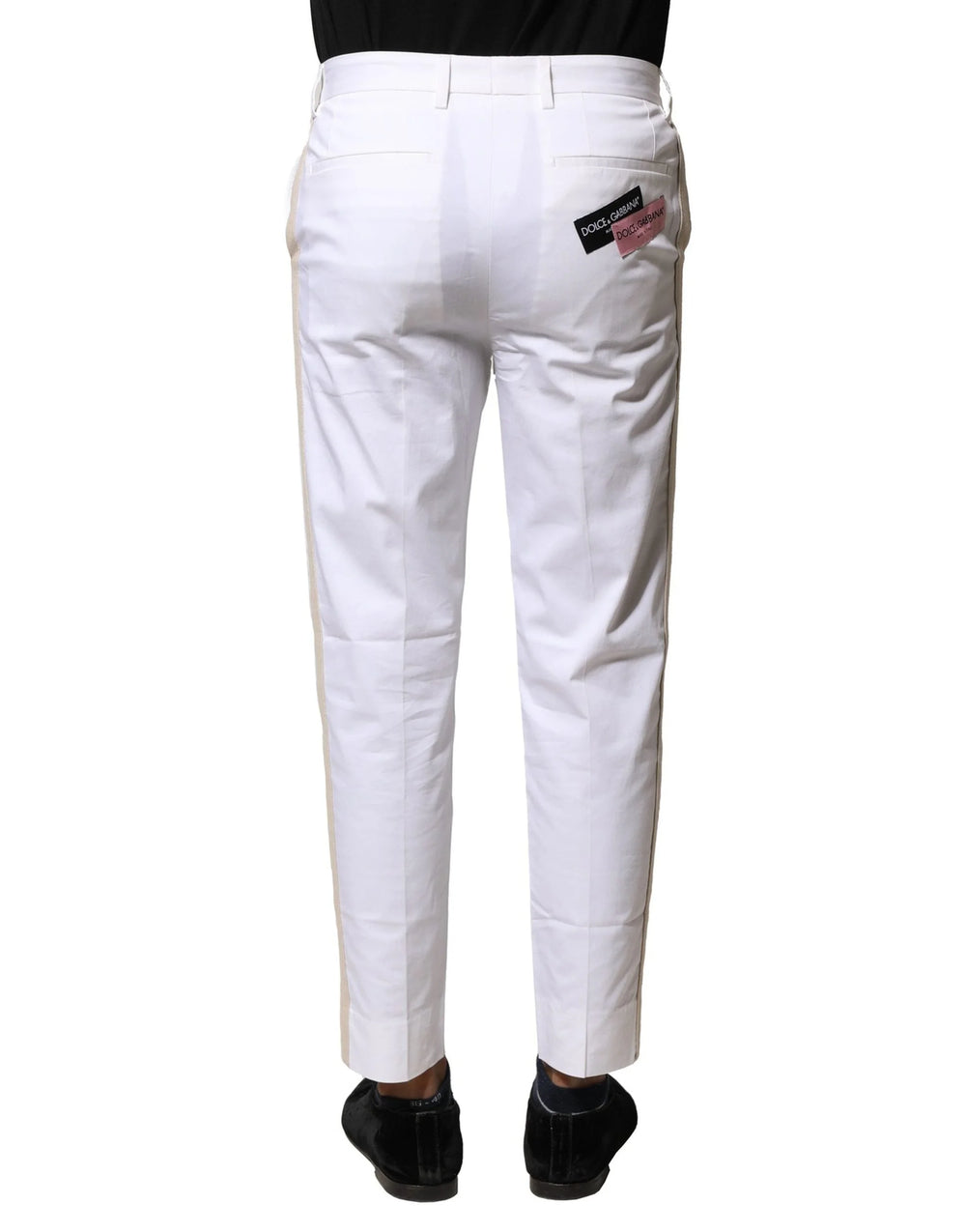 Dolce & Gabbana White Cotton Straight Logo Men Pants - IT44 | XS - Trousers