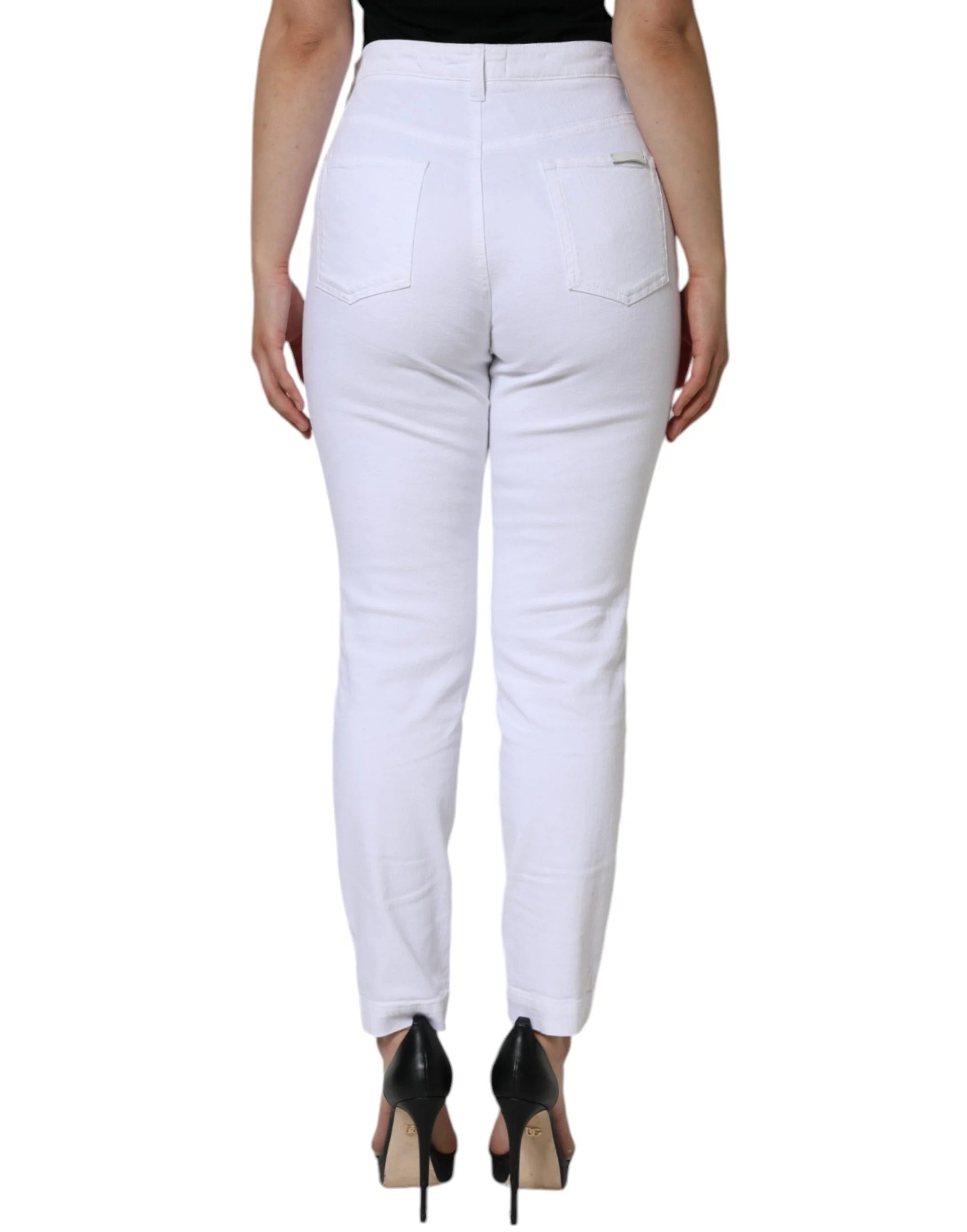 Dolce & Gabbana White Cotton Stretch AUDREY Skinny Jeans - IT48|XXL - Jeans