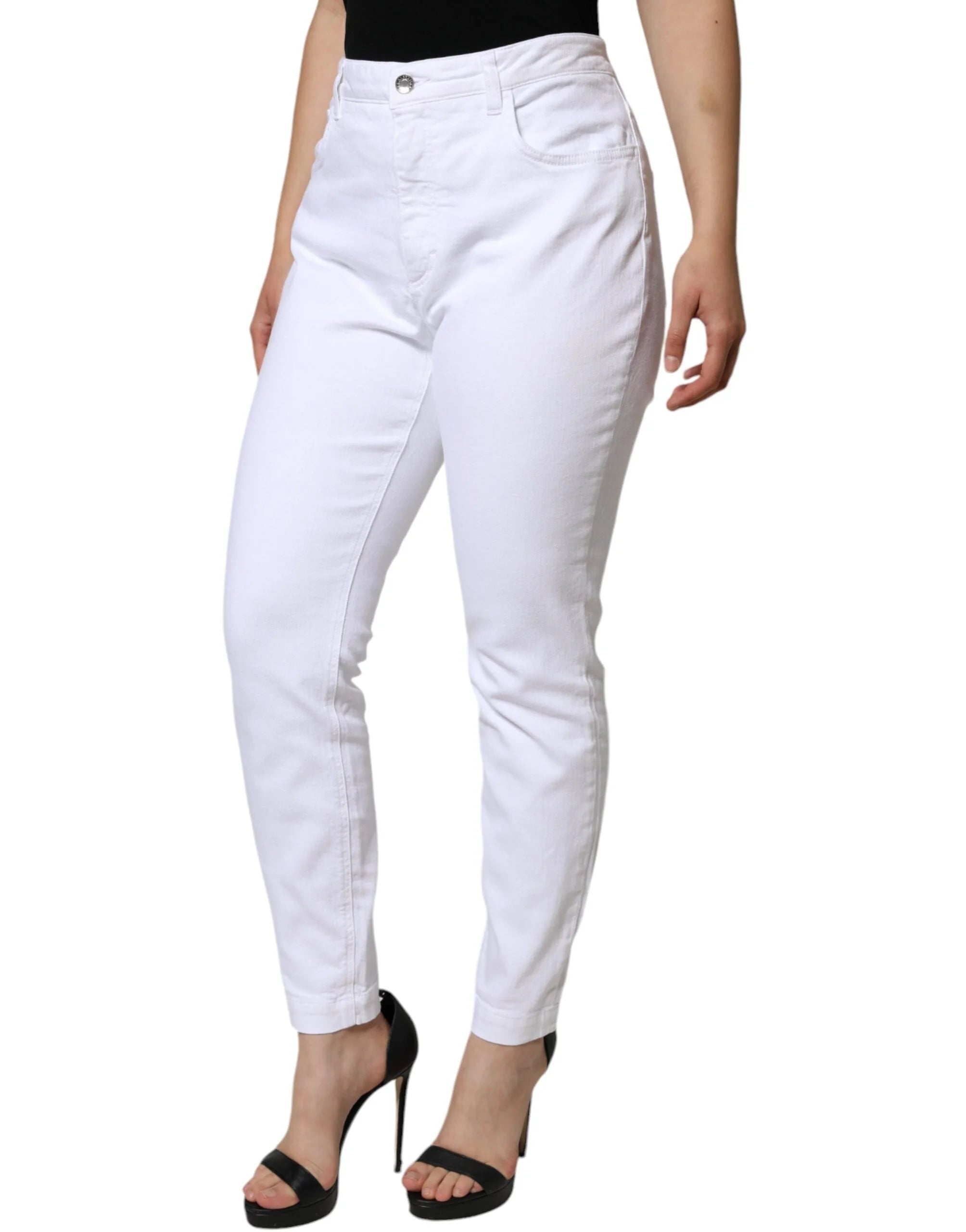 Dolce & Gabbana White Cotton Stretch AUDREY Skinny Jeans - IT48|XXL - Jeans