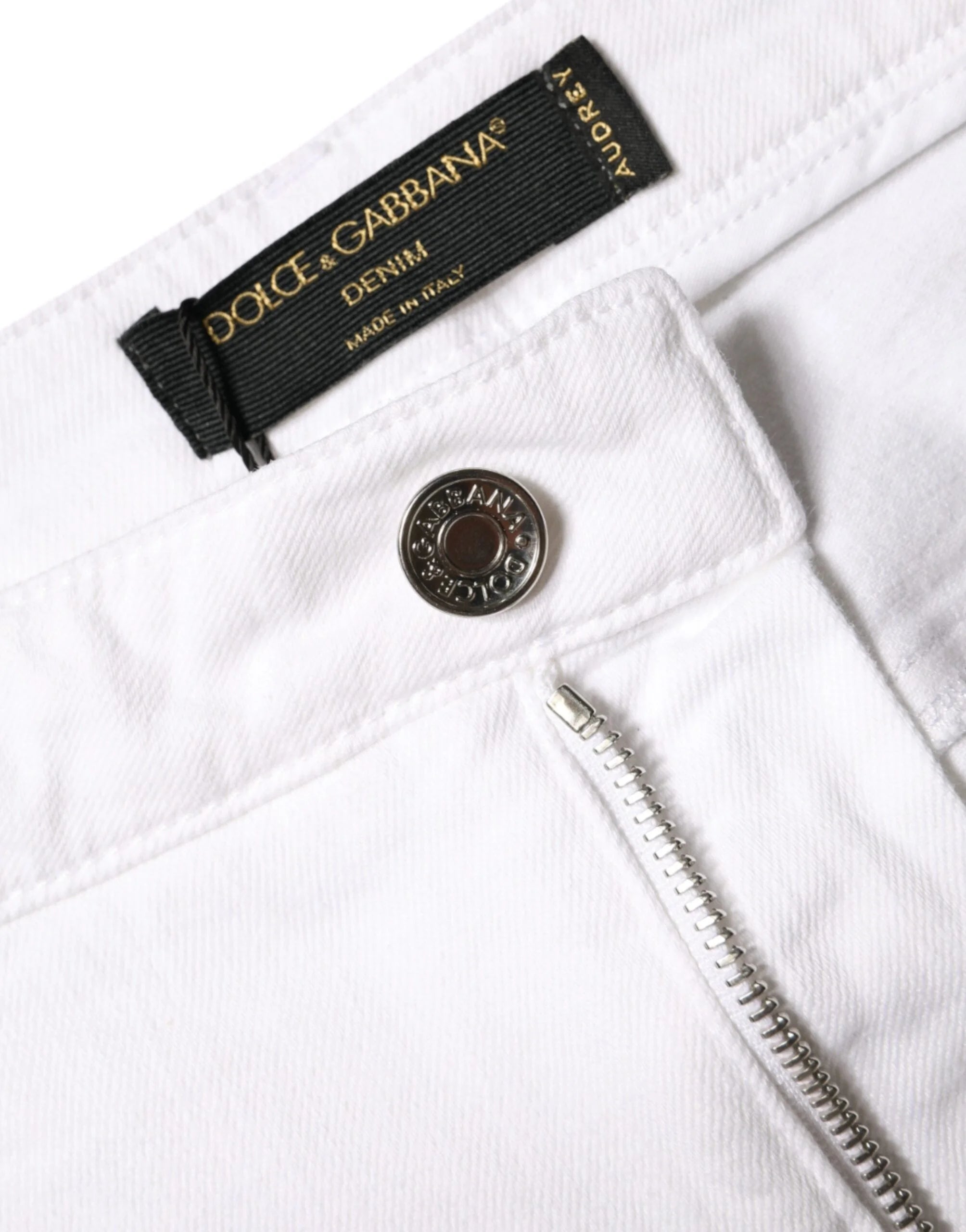 Dolce & Gabbana White Cotton Stretch AUDREY Skinny Jeans - IT48|XXL - Jeans