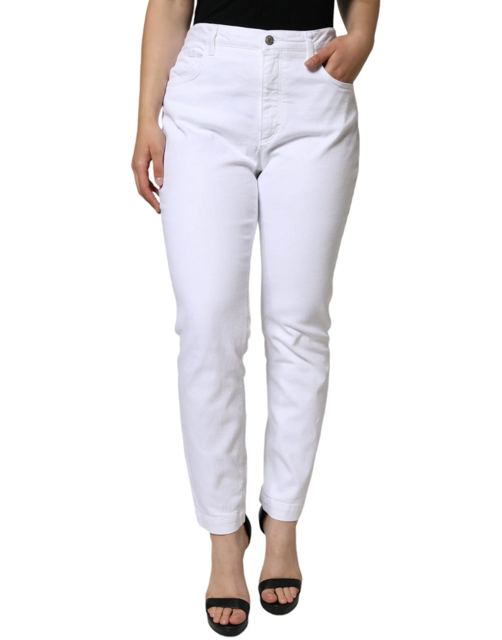 Dolce & Gabbana White Cotton Stretch AUDREY Skinny Jeans - IT48|XXL - Jeans