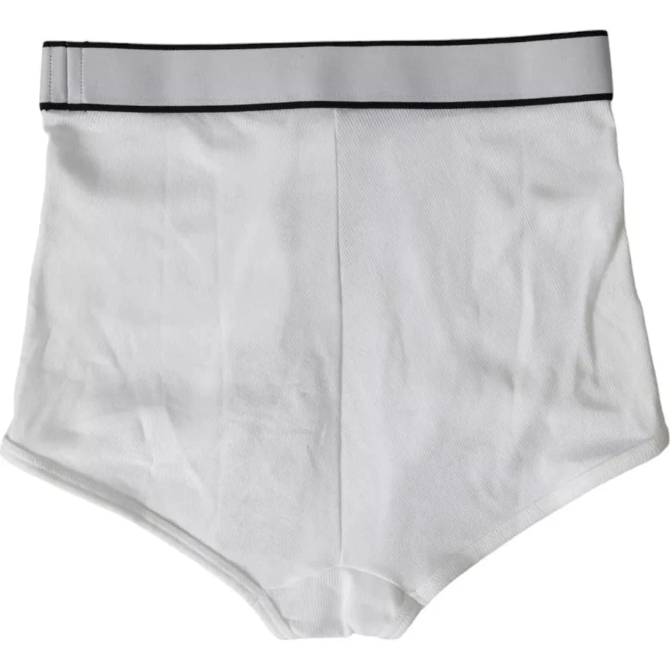 Dolce & Gabbana White Cotton Stretch Branded Logo Underwear - IT2 | S - Briefs