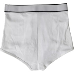 Dolce & Gabbana White Cotton Stretch Branded Logo Underwear - IT2 | S - Briefs