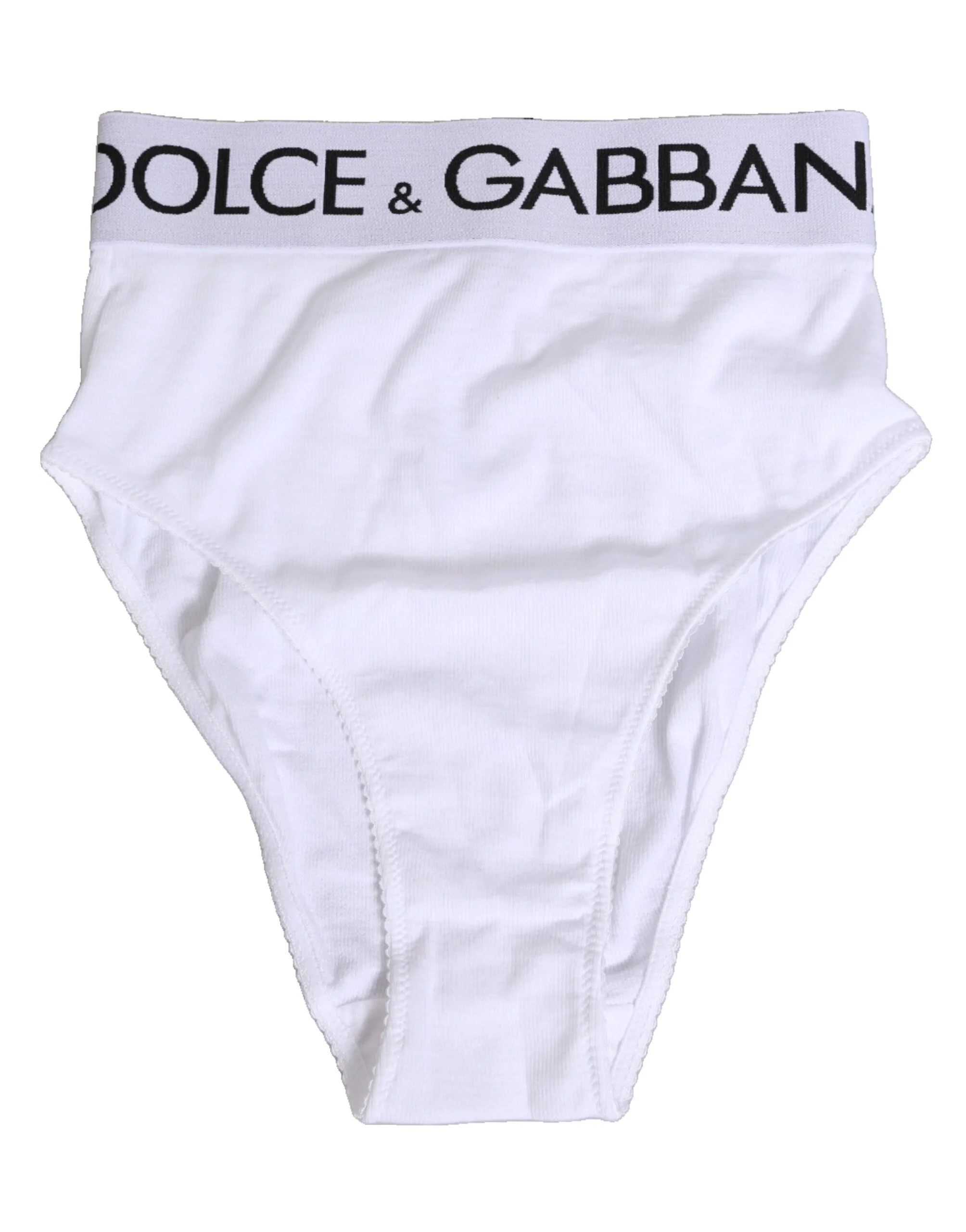 Dolce & Gabbana White Cotton Stretch High Waist Panty Underwear - IT1 | XS - Briefs