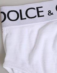 Dolce & Gabbana White Cotton Stretch High Waist Panty Underwear - IT1 | XS - Briefs