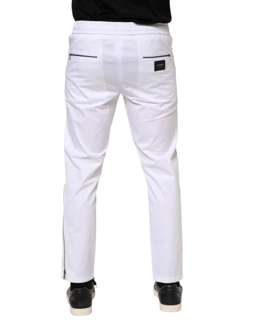 Dolce & Gabbana White Cotton Stretch Logo Men Jogger Pants - IT46 | S - Joggers