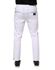 Dolce & Gabbana White Cotton Stretch Logo Men Jogger Pants - IT46 | S - Joggers