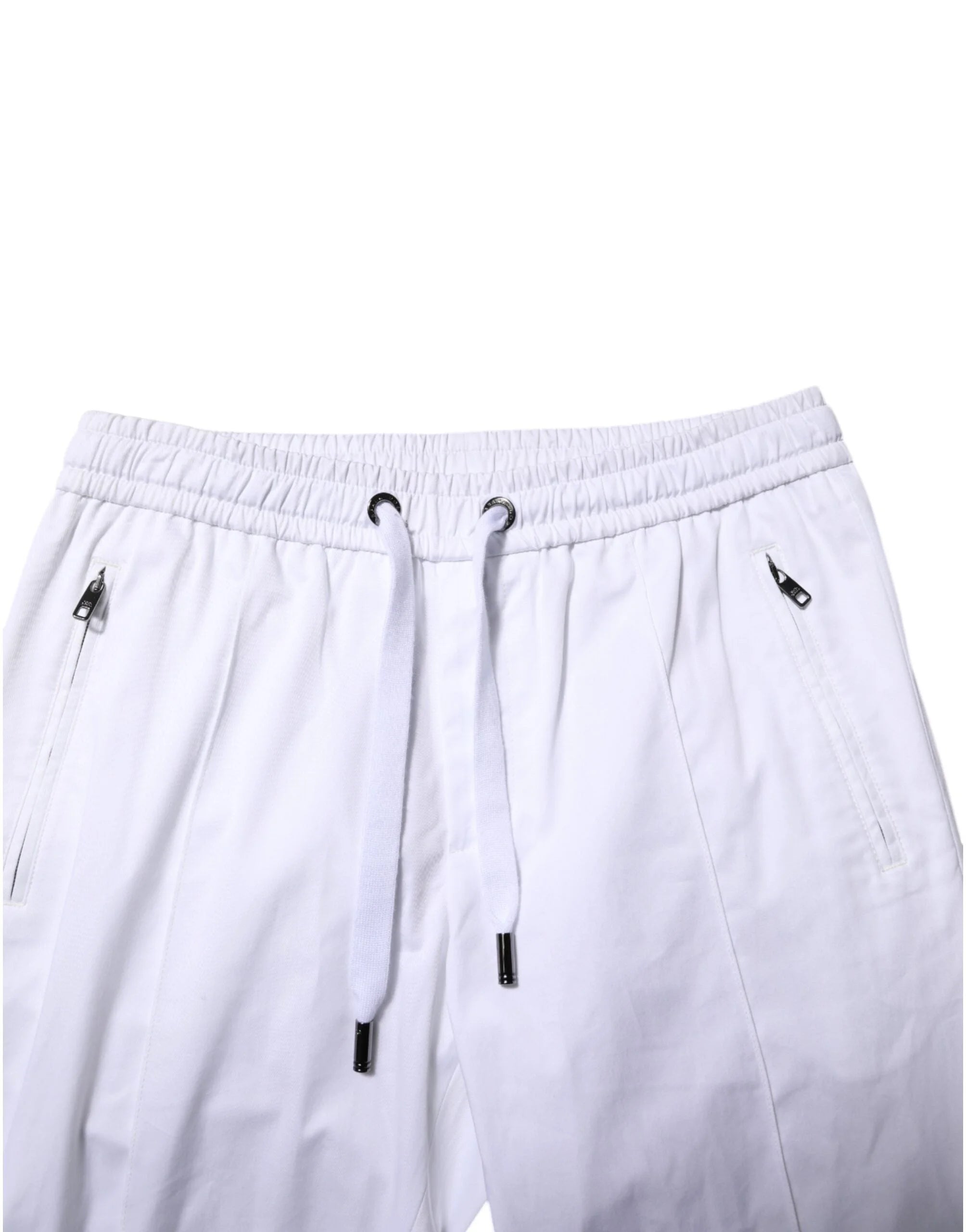 Dolce & Gabbana White Cotton Stretch Logo Men Jogger Pants - IT46 | S - Joggers