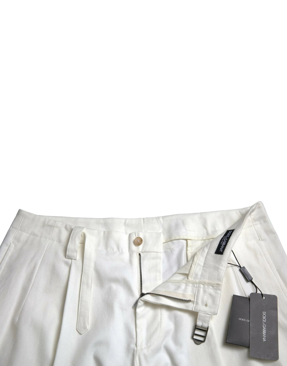 Dolce & Gabbana White Cotton Stretch Men Bermuda Denim Shorts - Bermudas