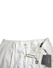 Dolce & Gabbana White Cotton Stretch Men Bermuda Denim Shorts - Bermudas