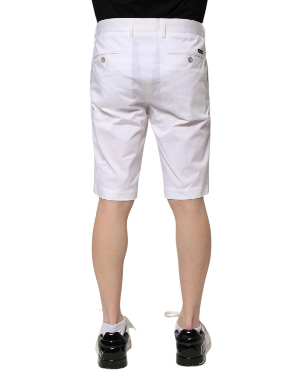 Dolce & Gabbana White Cotton Stretch Men Denim Bermuda Shorts - IT44 | XS - Bermudas