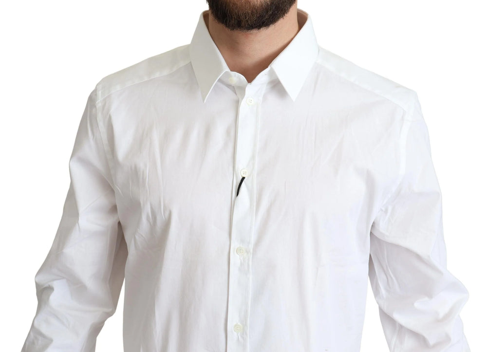 Dolce & Gabbana White Cotton Stretch Men Dress Formal Shirt - IT38 | XS - Shirts