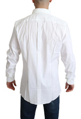 Dolce & Gabbana White Cotton Stretch Men Dress Formal Shirt - IT38 | XS - Shirts