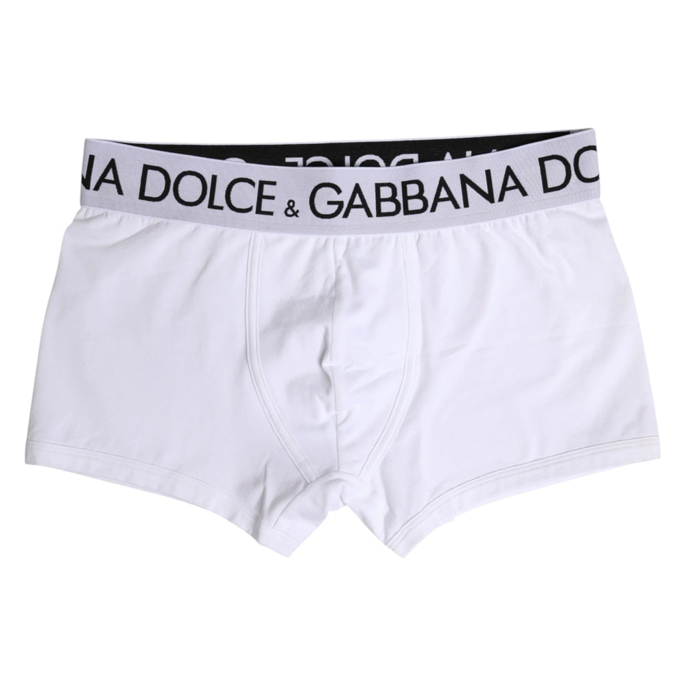 Dolce & Gabbana White Cotton Stretch Regular Boxer Underwear - IT4 | S - Boxer Briefs