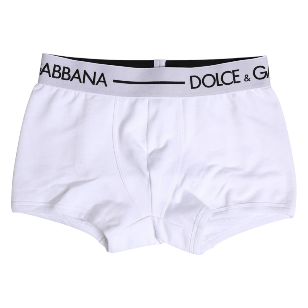Dolce & Gabbana White Cotton Stretch Regular Boxer Underwear - IT4 | S - Boxer Briefs