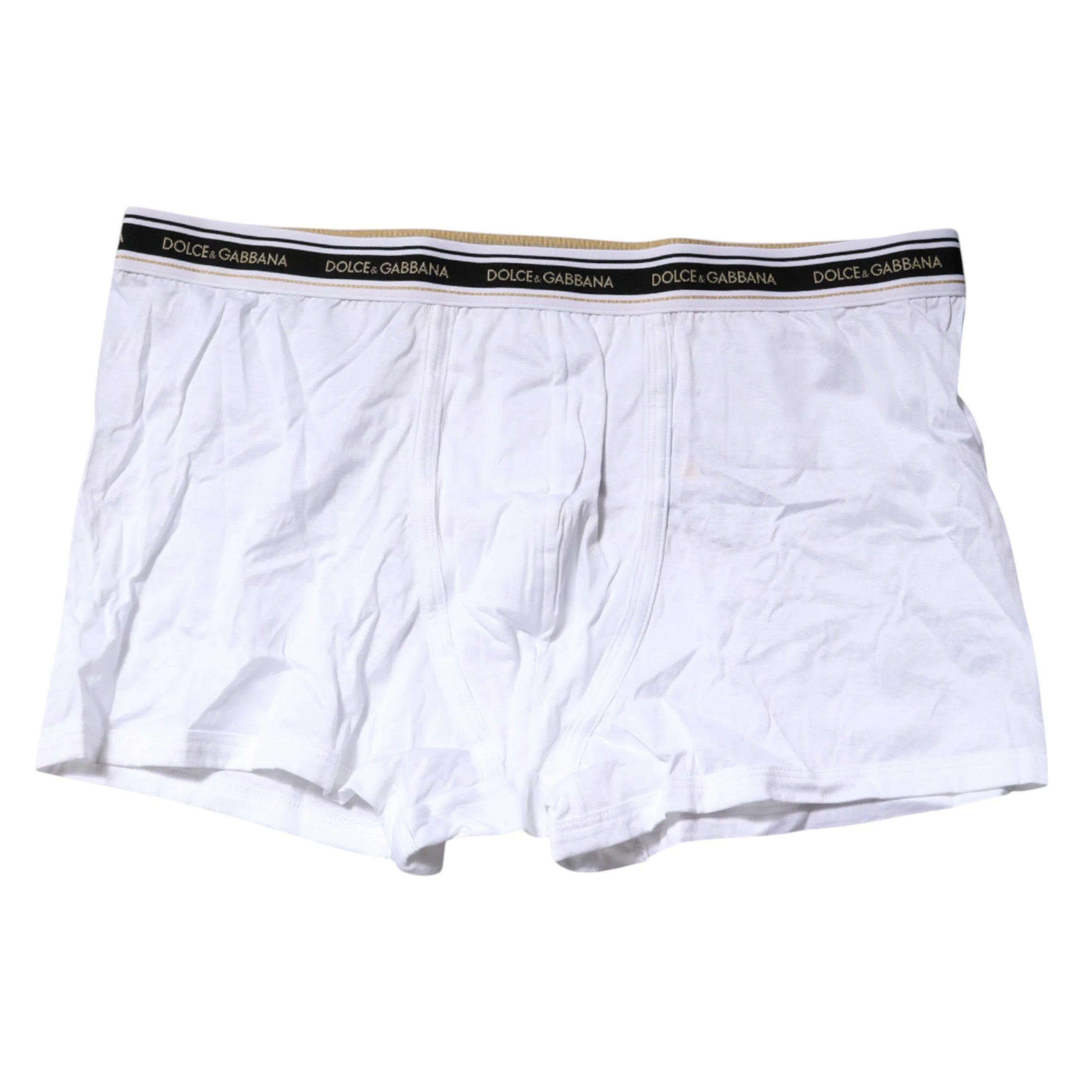 Dolce & Gabbana White Cotton Stretch Regular Boxer Underwear - IT7 | XL