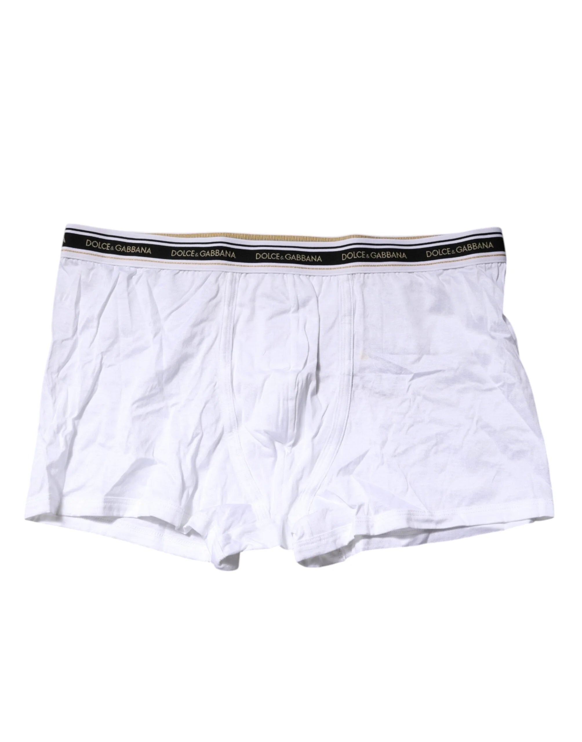 Dolce & Gabbana White Cotton Stretch Regular Boxer Underwear - IT7 | XL