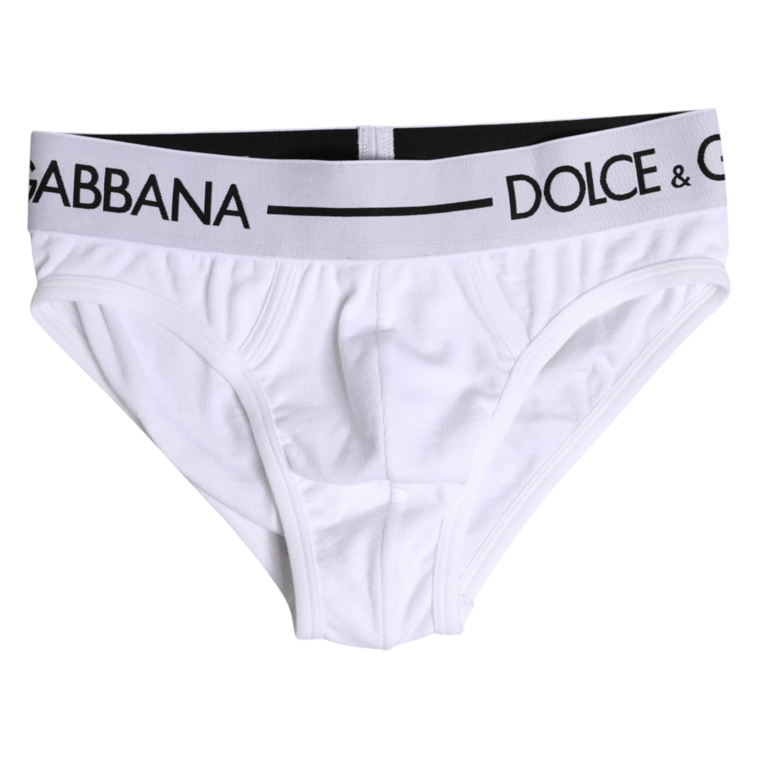 Dolce & Gabbana White Cotton Stretch Regular Brief Underwear - IT4 | S