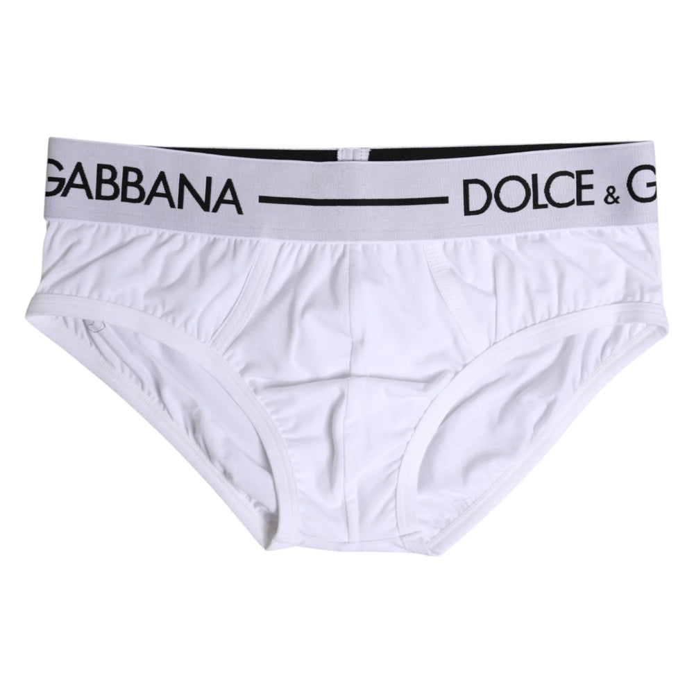 Dolce & Gabbana White Cotton Stretch Regular Brief Underwear - IT4 | S - Briefs