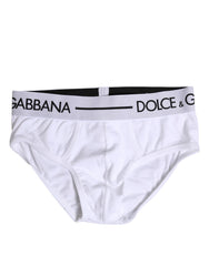 Dolce & Gabbana White Cotton Stretch Regular Brief Underwear - IT4 | S - Briefs